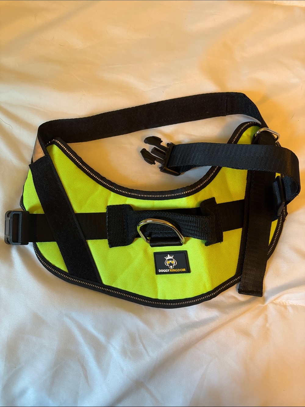 High-Visibility Lime Green Dog Harness